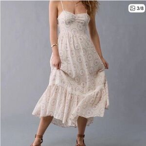 American Eagle Catie Dress -Floral Maxi - Open Back